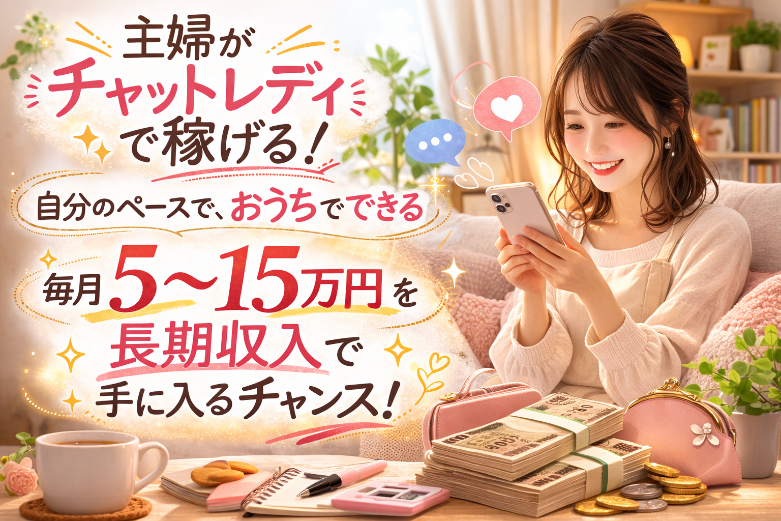 40代人妻でも月70万稼げてる♪アダルトなしでも高収入なライブチャット3選♡